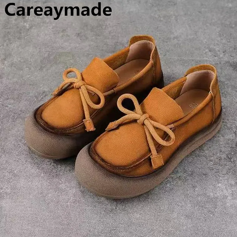 

Careaymade-коровья замша, женские сандалии из натуральной кожи, обувь на плоской подошве, весенние полые тапочки, туфли Мэри Джейн на плоской подошве, осенняя платформа на танкетке