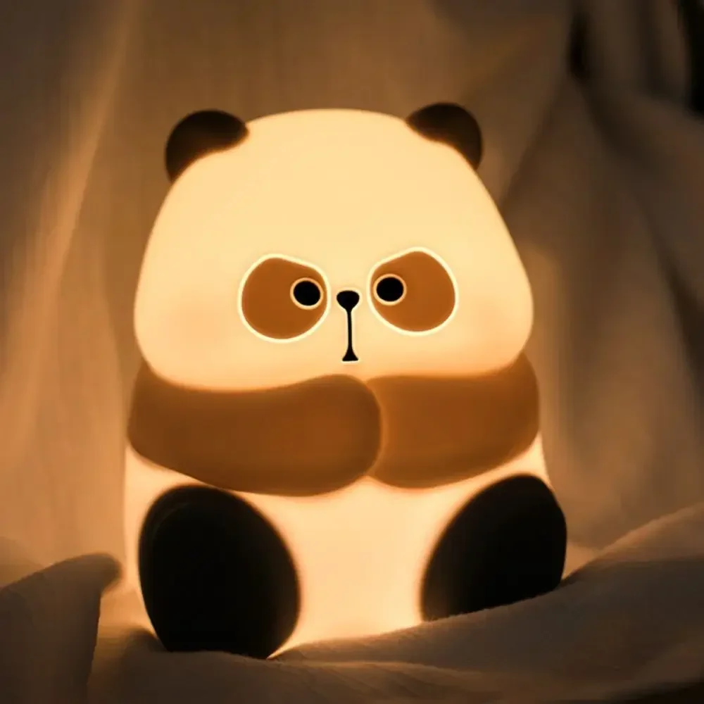 

Mr.PA Panda Night Lights Cute Animal Silicone Rechargeable Night Lamp Cartoon Panda Bedroom Decor Night Lamp For Kids Toys Gifts