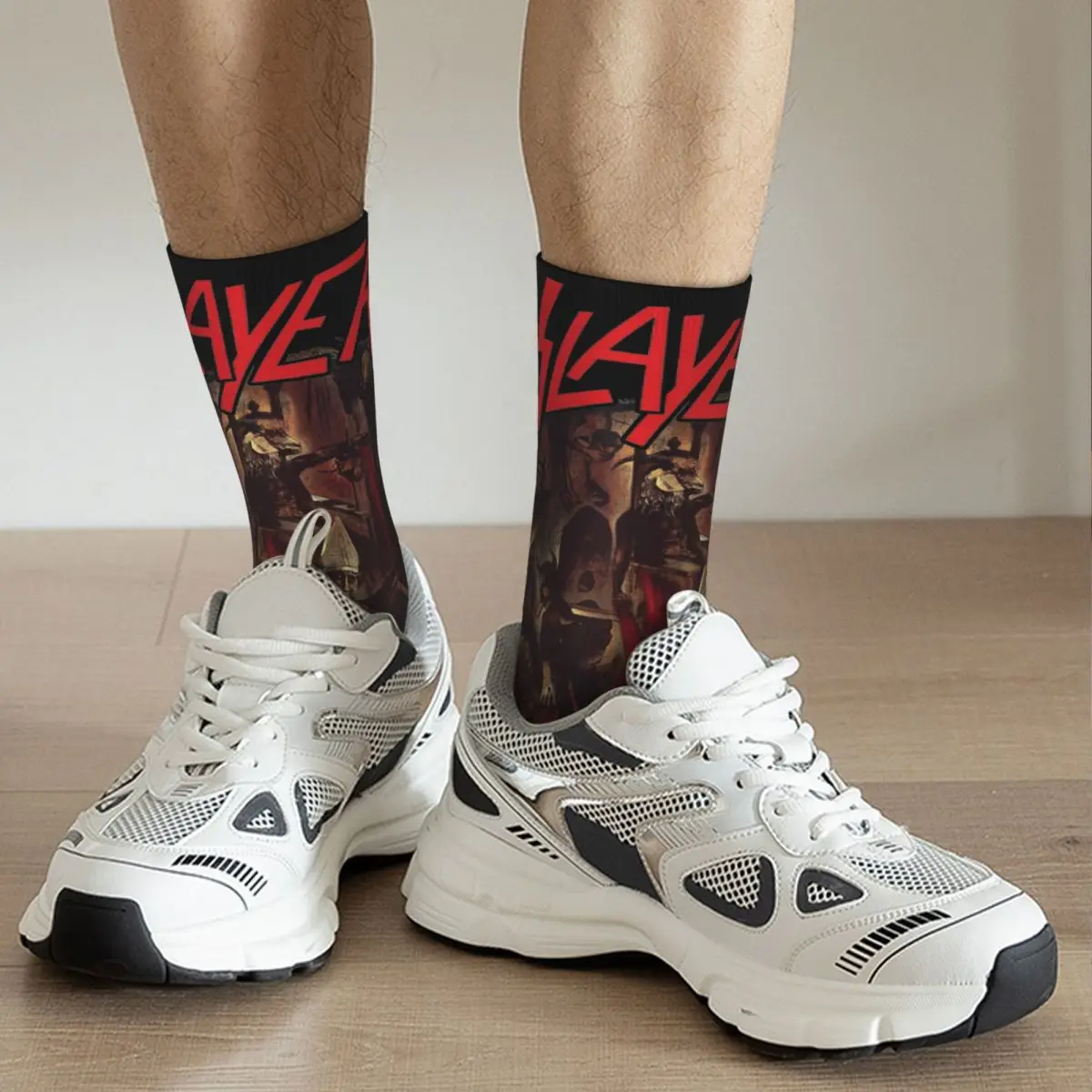 Winter Warm Fashion Unisex Slayer Band Socks Non-slip Football Socks