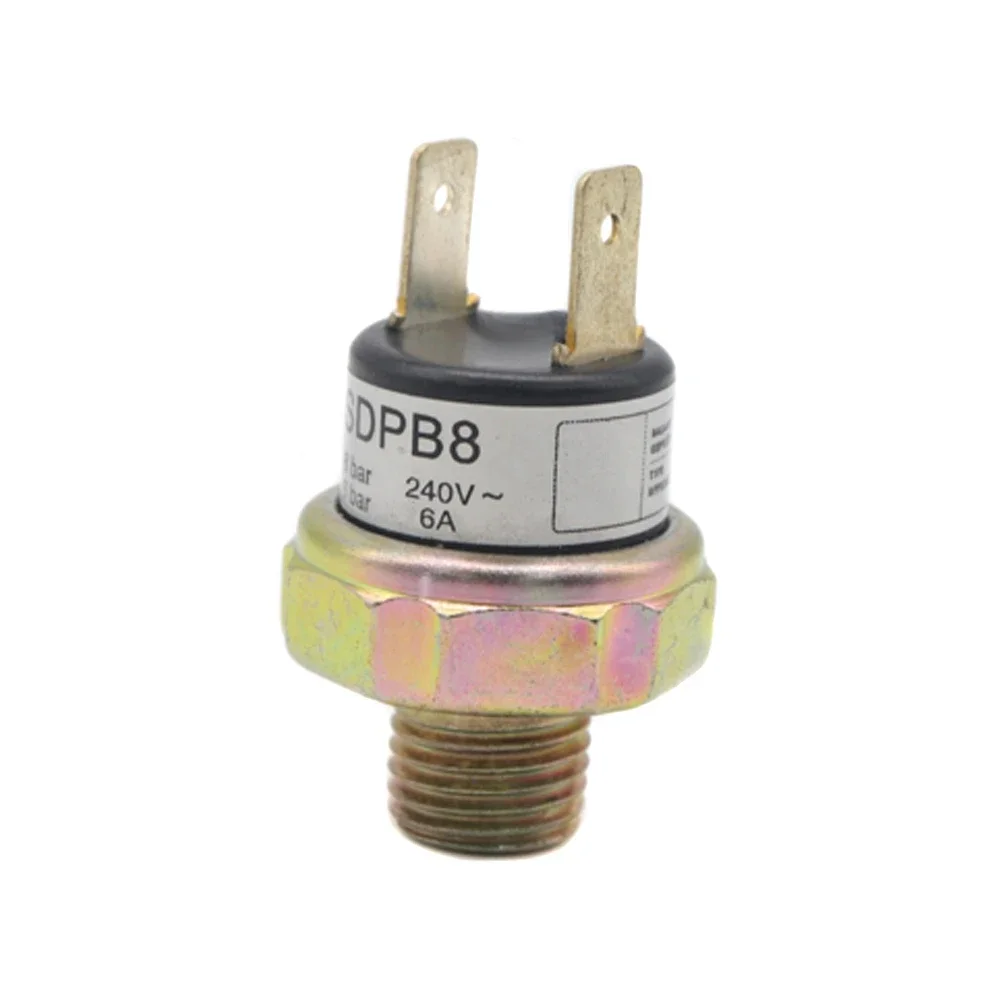 SDPB8 240V 6A 6BAR-8BAR OFF 8BAR ON 6BAR ضاغط الهواء مفتاح التحكم في الضغط صمام القرن #6