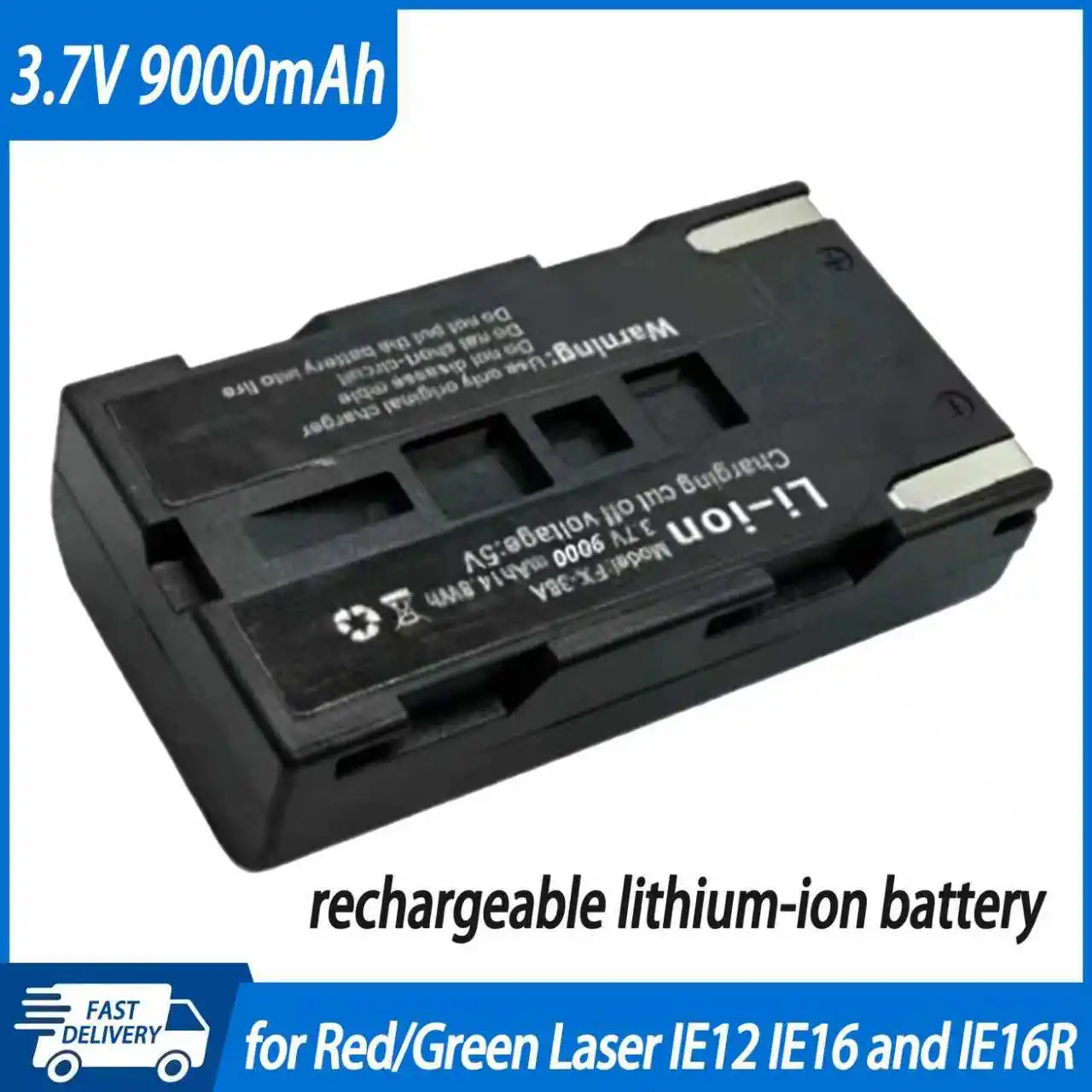3.7V 9000mAh Rechargeable Lithium Battery Replacement Part for Red/Green Laser IE12 IE16 and IE16R Cross Line Laser Level