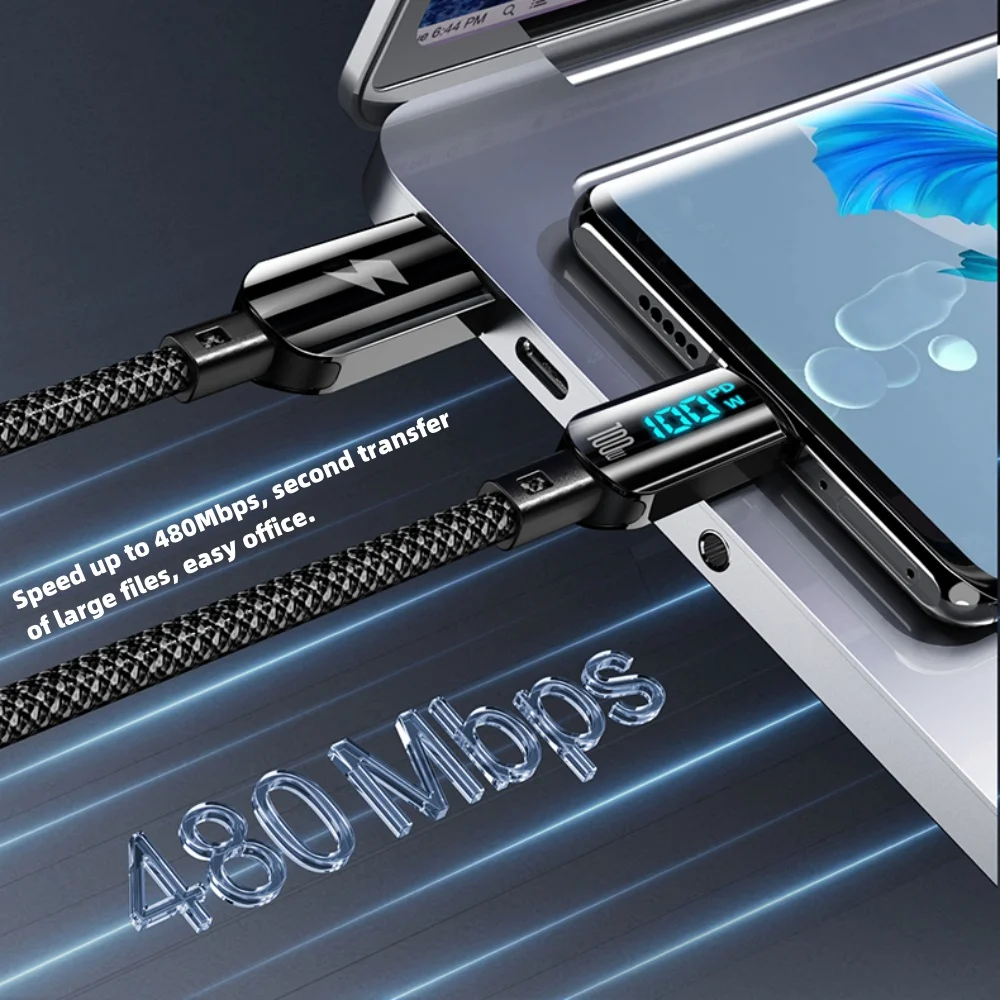 100W USB C To Type C Cable PD3.0 Fast Charging Cable Data Cord For iPhone 15 14 Pro Max Macbook Huawei Xiaomi Samsung 1.2M Cable image 5