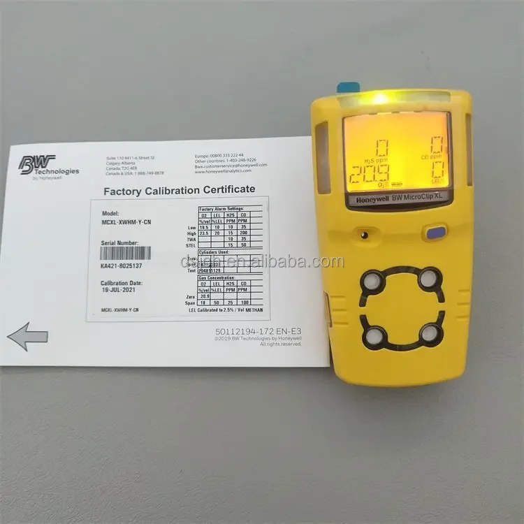 Honeywell BW portable handheld Multi-parameter Toxic Gas leak detector for CH4 H2S O2 LEL CO municipal fuel gas metallurgy