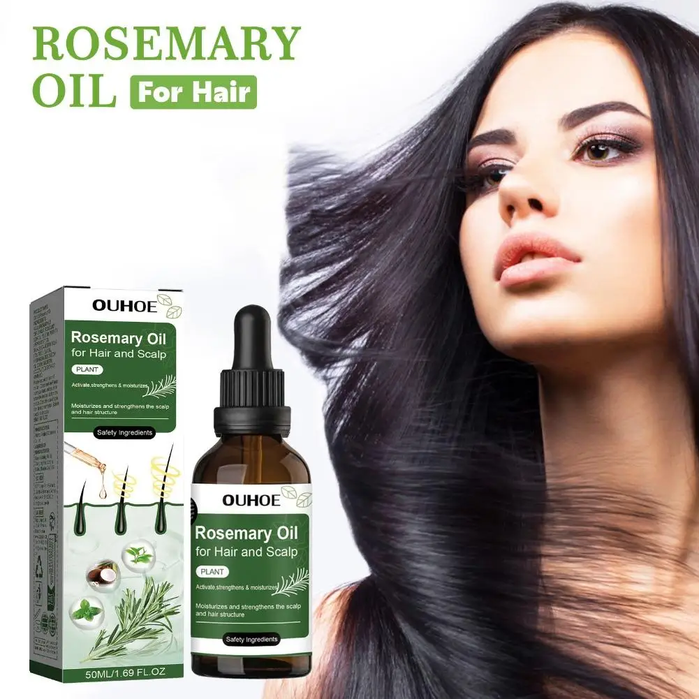 Rosemary Hair Oil Scalp Nourishment Root Strengthen Hair Care Essential Oil Anti-Hair Loss for Men & Women Thicker, Darker Hair