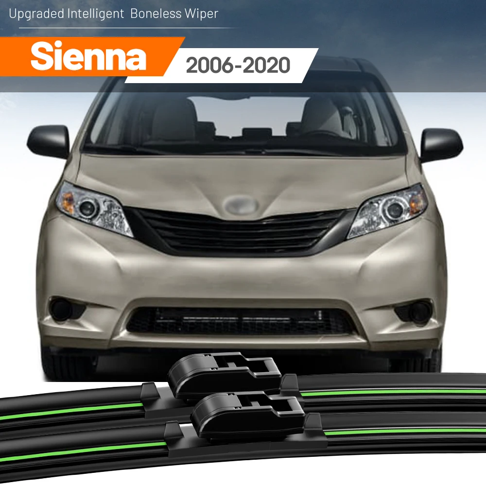 2szt Do Toyota Sienna 2006-2020 Pióra wycieraczek przedniej szyby 2007 2008 2011 2015 2016 2017 2019 Akcesoria do szyb przednich