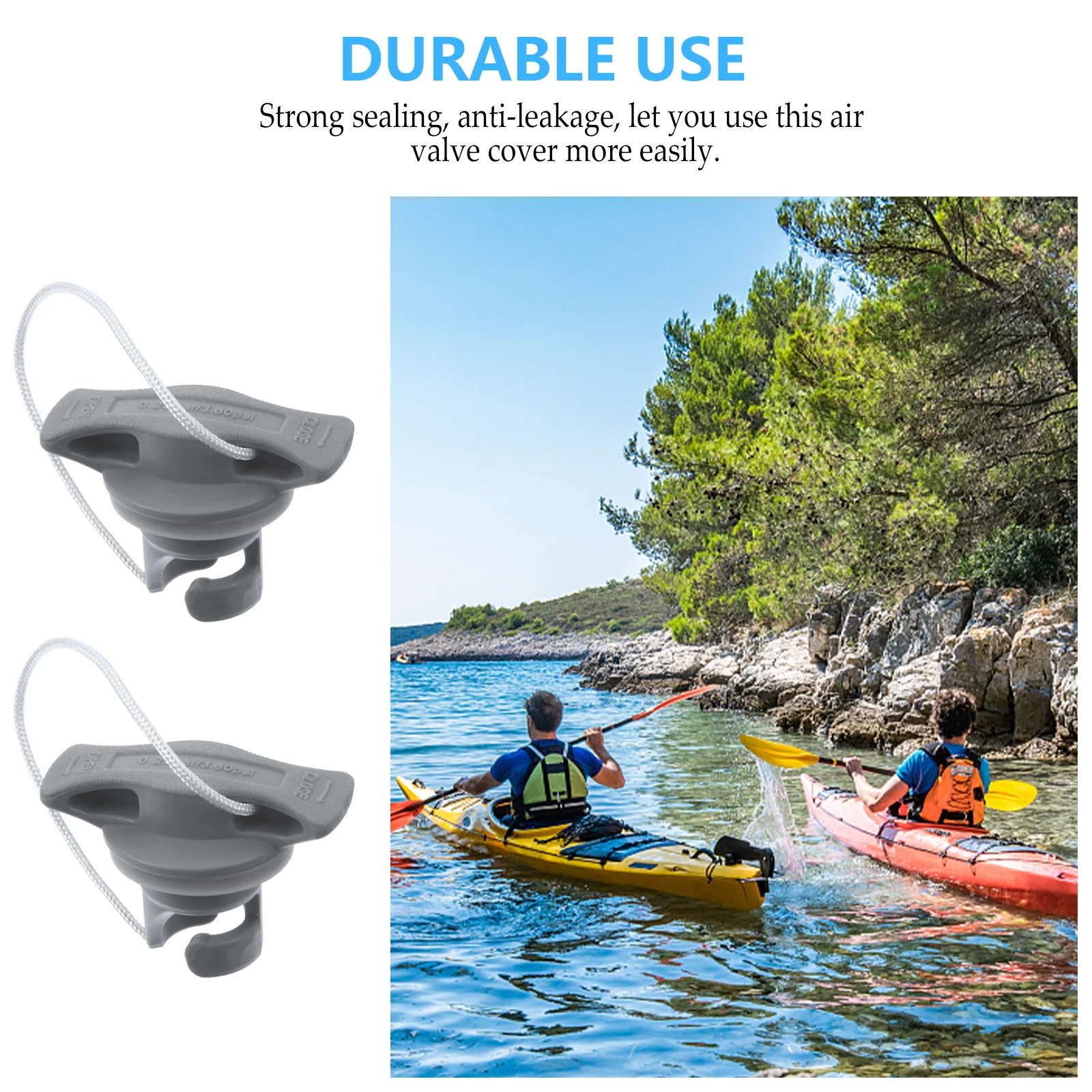 

2pcs Air Valve Cover For Inflatable Boat Kayak Strong Sealing Anti Leakage Durable Pvc Replacement Parts Boat Accessories