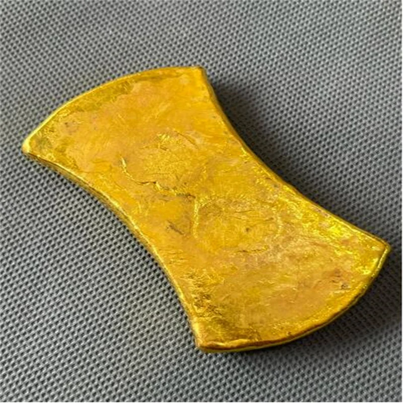 China antike Sammlung rotundity große goldene bar gold bullion barren Yuanbao Familie dekoration metall handwerk