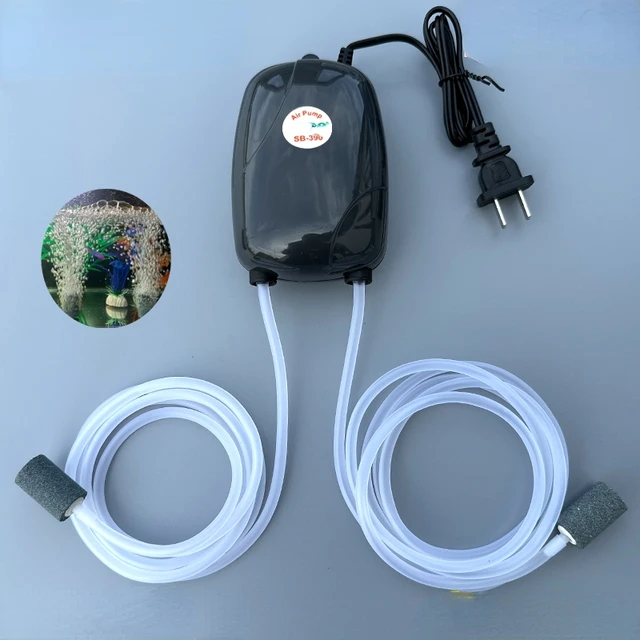 Pompa powietrza do akwarium Mini kompresor Pojedynczy podwójny wylot z zaworem zwrotnym Akcesoria wodne 220V 3W 5W