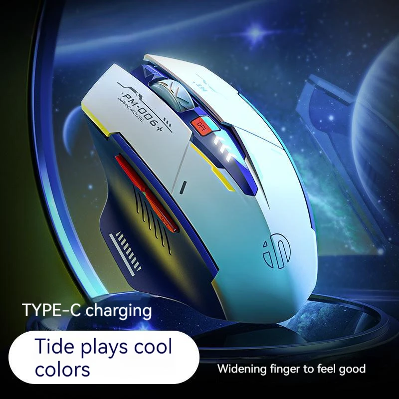 Inphic 2.4g Wireless Mouse For Computer Rechargeable Gamer Usb Laptop Accessories Pc Gamer Rgb Light Air Mouse Dota2 Mecha Style