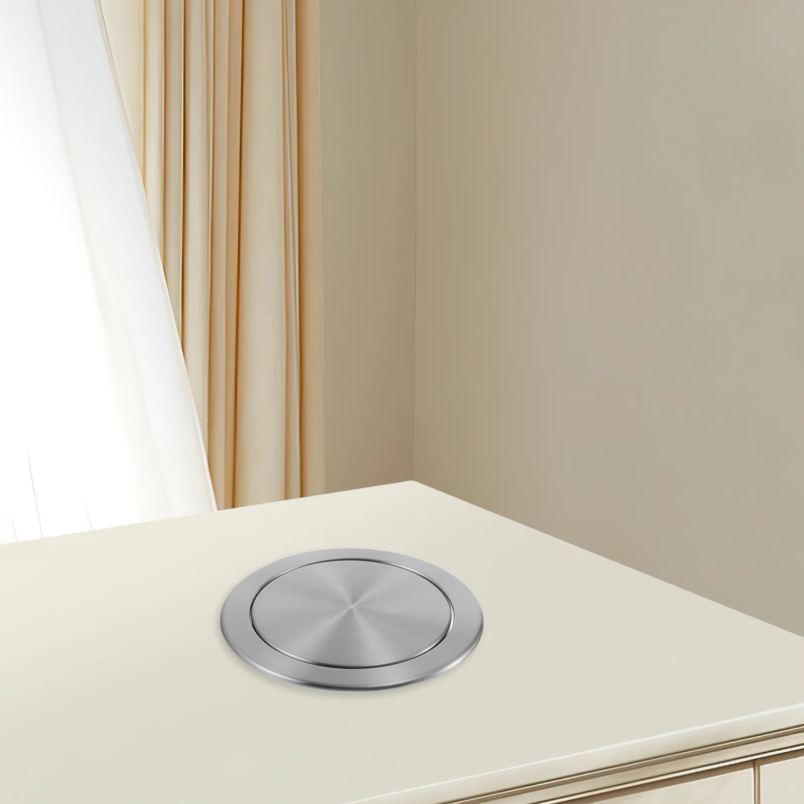 

Stainless Steel Countertop Recessed Trash Bin Lid 20Cm Swing Cover For Kitchen Bathroom Commercial Built-In Garbage