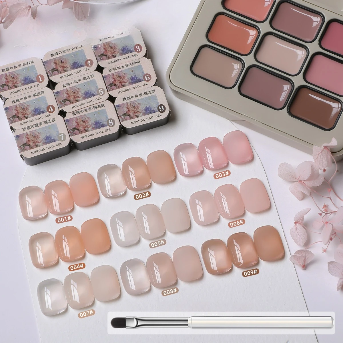 9 شبكة جديدة عارية الوردي الغراء شفافة حريري سميكة الصلبة طلاء الأظافر غسل مجاني الإغاثة اللوحة اللون سلسلة صالون الأظافر مخصص