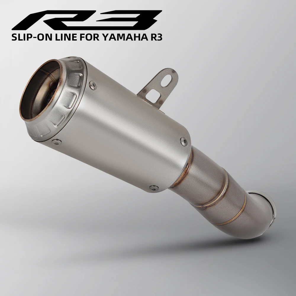 

R3 Exhaust Muffler For Yamaha R25 MT03 MT25 2015-2026 Racing Escape Kit Motorbike Slip on Line Tail Tube