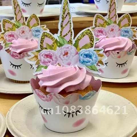 

Rainbow Unicorn Cupcake Wrappers Cake Topper For Kids Birthday Wedding Decor Baby Shower Favor Unicorn Birthday Cake Decorations