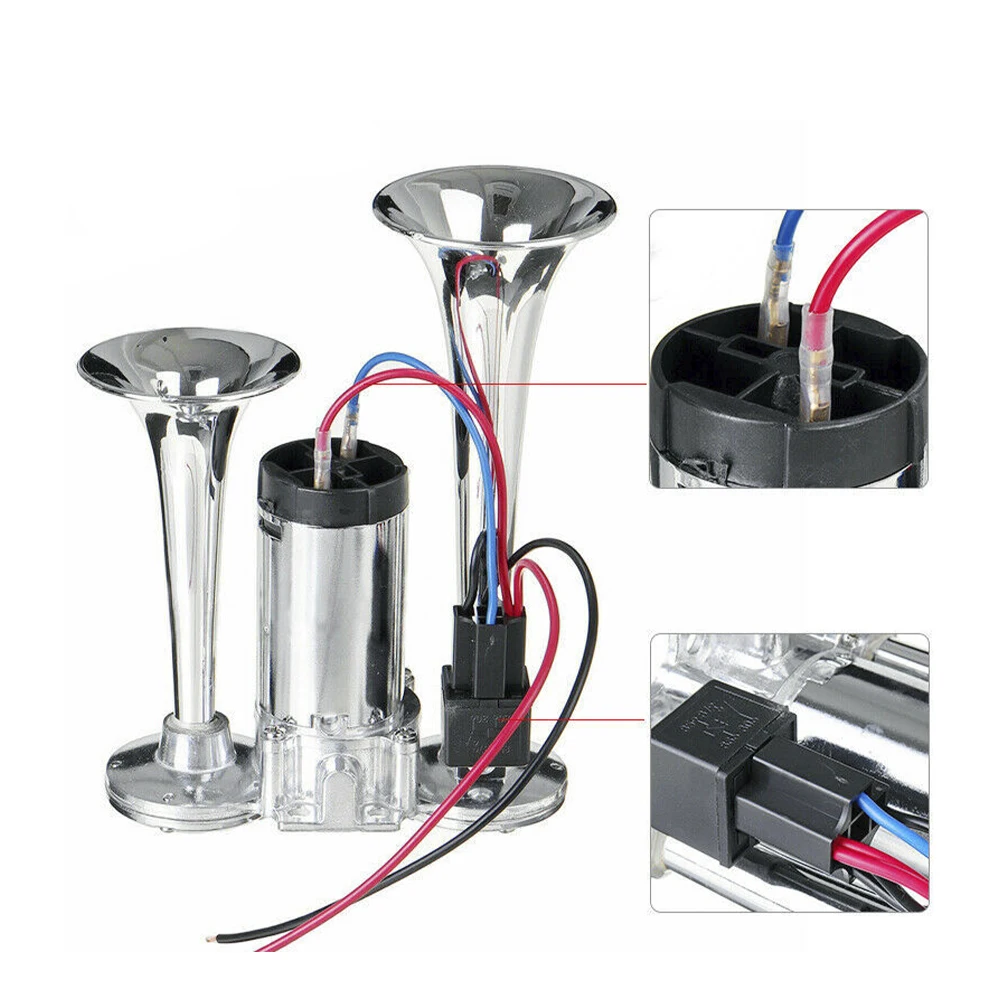 

XMSJ-12V 24v 150dB Dual Tone Car Air Horn Kit Super Loud Trumpet Compressor For Motorcycle Car Boat Truck