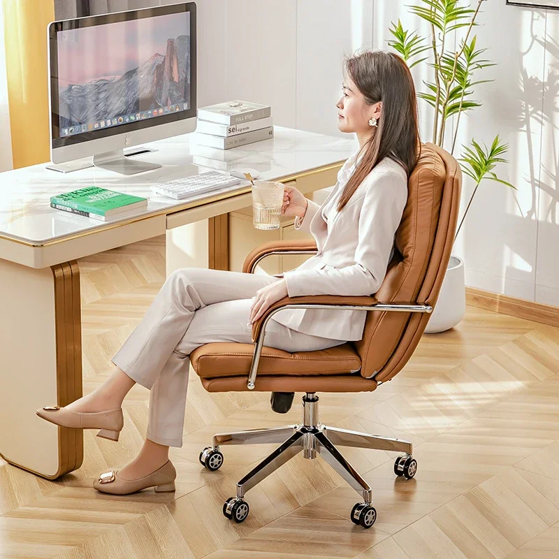كرسي مكتب جلدي دوار مريح للرفع، كراسي ألعاب كمبيوتر مريح، كرسي ألعاب مريح، أثاث مكتبي #5