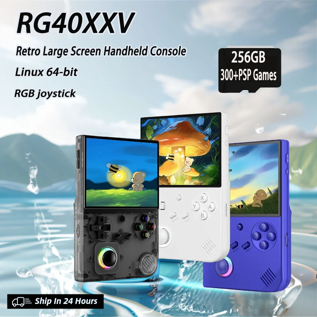 ANBERNIC RG40XXV Retro Handheld Game Console 4.0-inch IPS Screen Linux Video Player 5G WIFI Bluetooth 256G 300+ PSP Games Gift