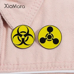 Biohazard Symbols Enamel Pin Safety Warning Chemical Hazard Sign Brooch Lapel Backpack Badge For Chemical Researcher