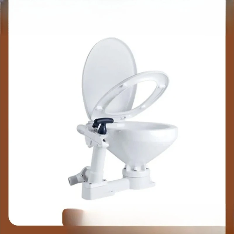Yacht RV Self-priming Toilet, Compact Manual Toilet Boat RV Accessories