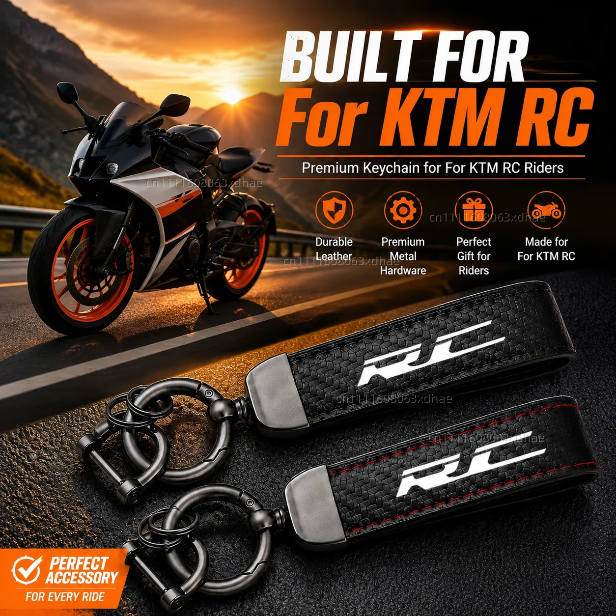 

High-Grade Leather Motorcycle Keychain Holder Keyring Accessories For KTM RC 125 200 250 390 rc390 2014 2015 2016-2018