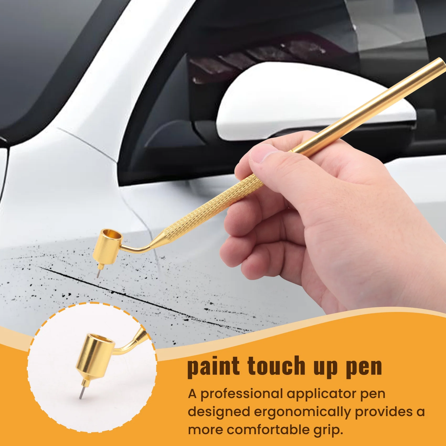 Fine Line Liquid Pen Paint Application Pen Angled Precision Marker Pen For Rock Scratch Car Scratch Repair