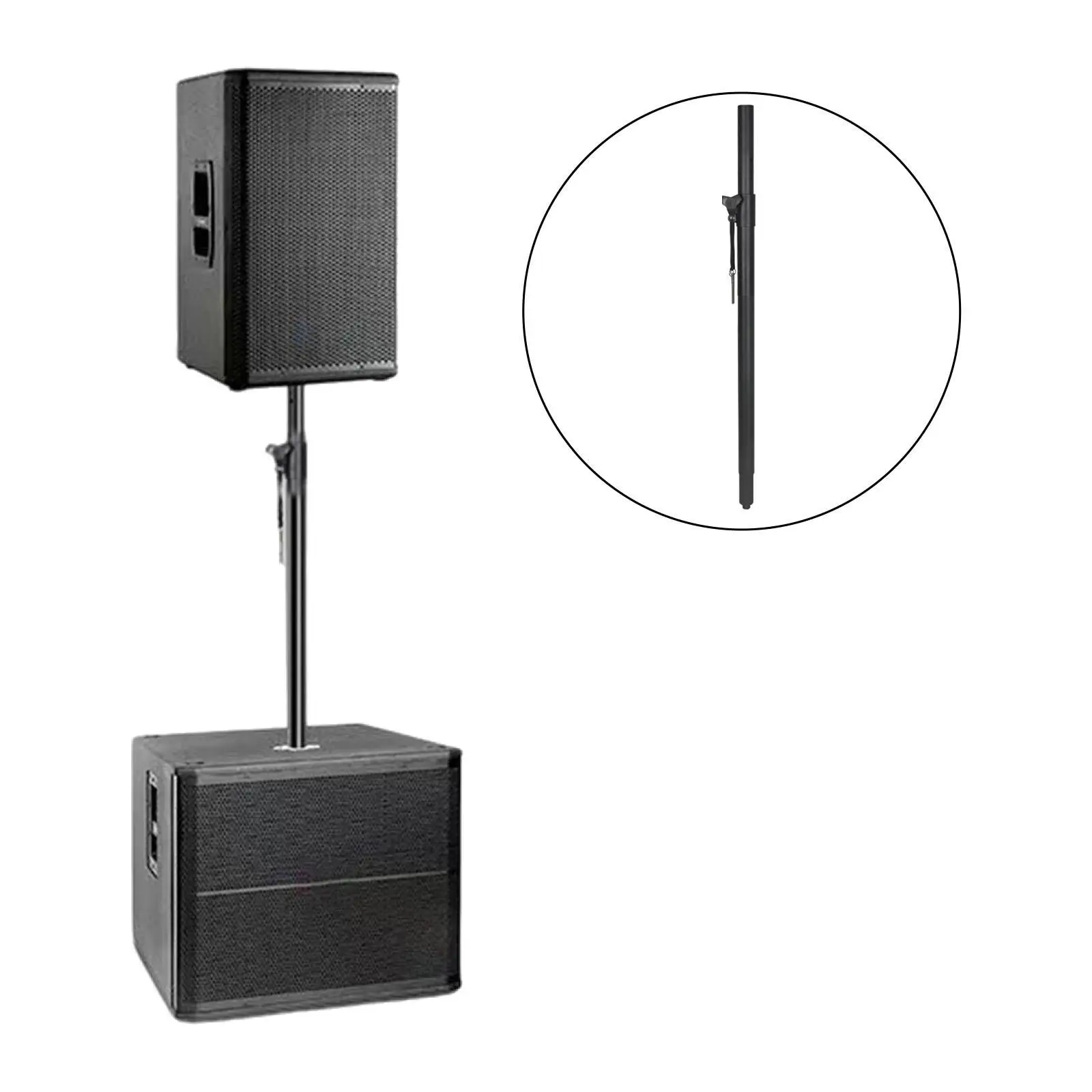 Speaker Pole Mount 66lb Load Capacity M20 Threaded Sturdy 35mm Adapter Portable Stable Construction Extender Rod Speaker Stand