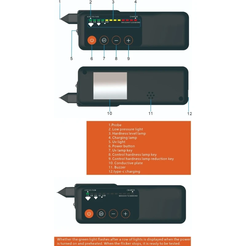 

High Accuracy Diamonds Testing Device LED Display Diamonds Tester Professional Jewelry Tool for Jewelers Enthusiasts