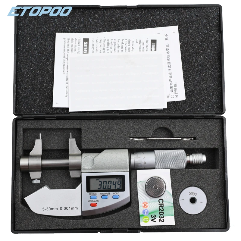 IP65 Waterproof Digital Micrometer Caliper 5-30/25-50mm 0.001mm Electronic Digital Micrometer Caliper Measuring Gauge Tools