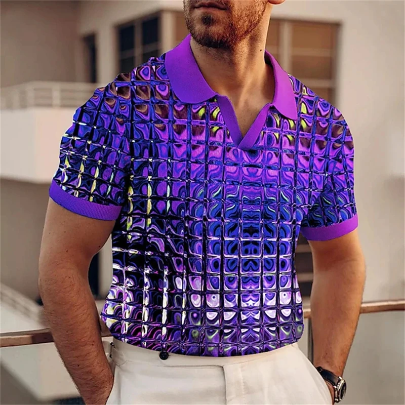 Yellow Pink Army Green Blue Purple 3D Printed Outdoor Street Polo Shirts For Men Clothes Apparel Sports Fashion Male POLO Shirt