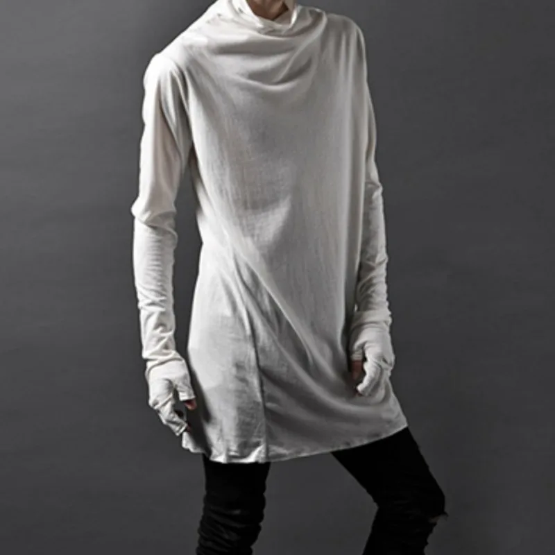 HKSH Spring New Original Men's Tide Punk Avant-Garde Dark Cotton Turtleneck Slim Trendy Long-sleeve T-shirt Korean Tees HK25965