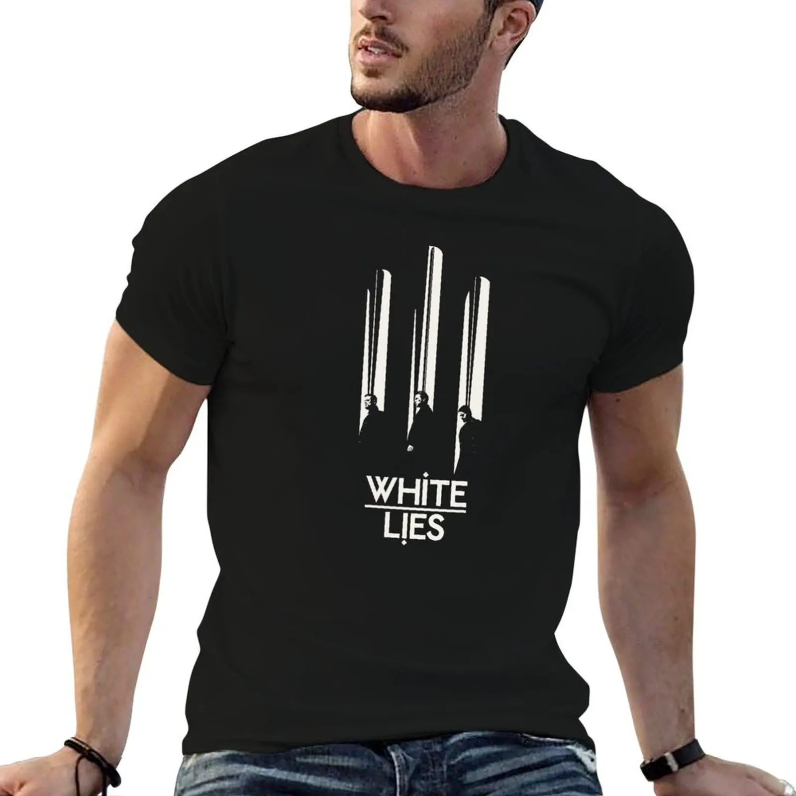 

White Lies monochrome T-Shirt cotton t shirts man 100% t shirt man cotton T-Shirt