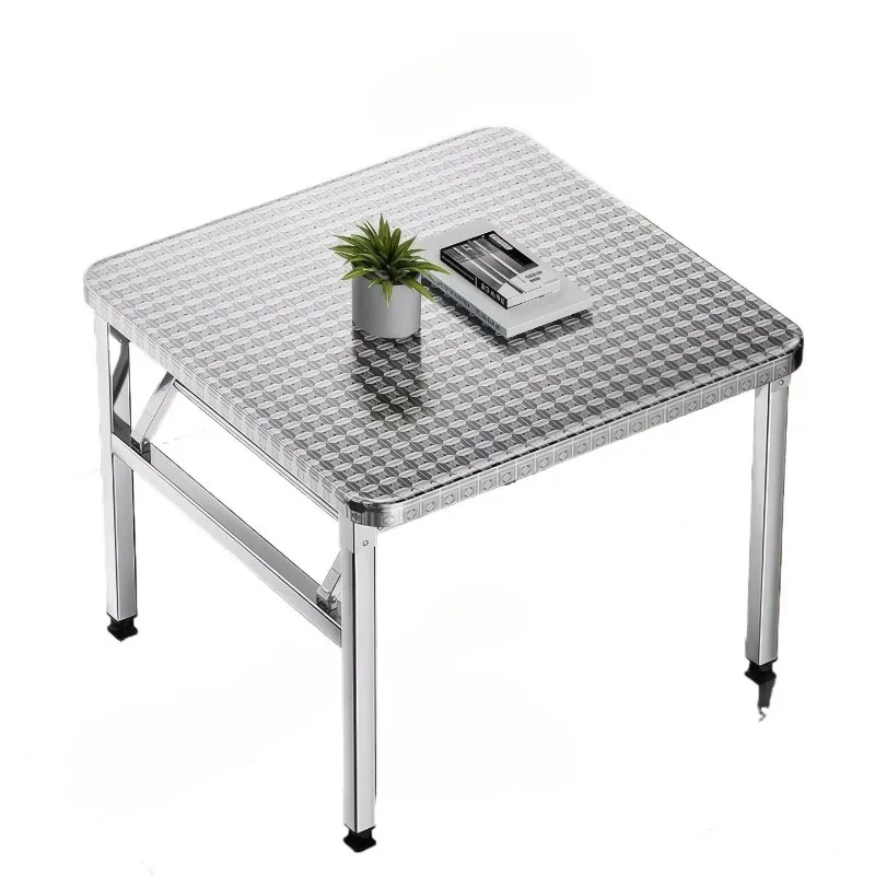 Extra thick stainless steel thickened folding table household table outdoor dining table commercial square  night market