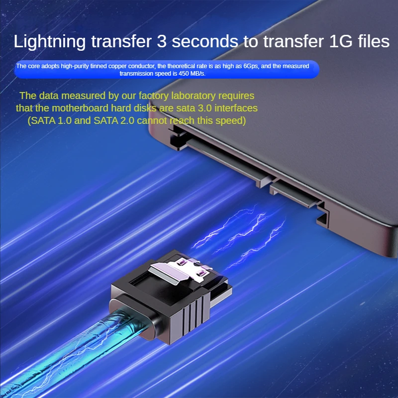 Imagem -06 - Sata 3.0 Cabo de Dados Sata Iii Sata Cabo 10cm 100cm com Trava de Bloqueio em Linha Reta para a Direita Esquerda para Baixo Ângulo 90 Graus 6gbs