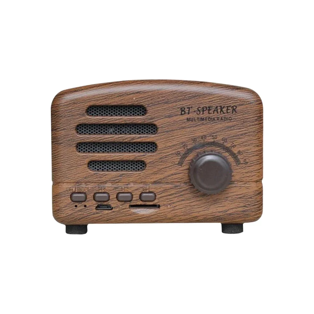 Retro Bluetooth Speaker Old Classic Speaker Strong Bass Enhancement Sound Box with FM Radio Wireless Charging Mini Speaker