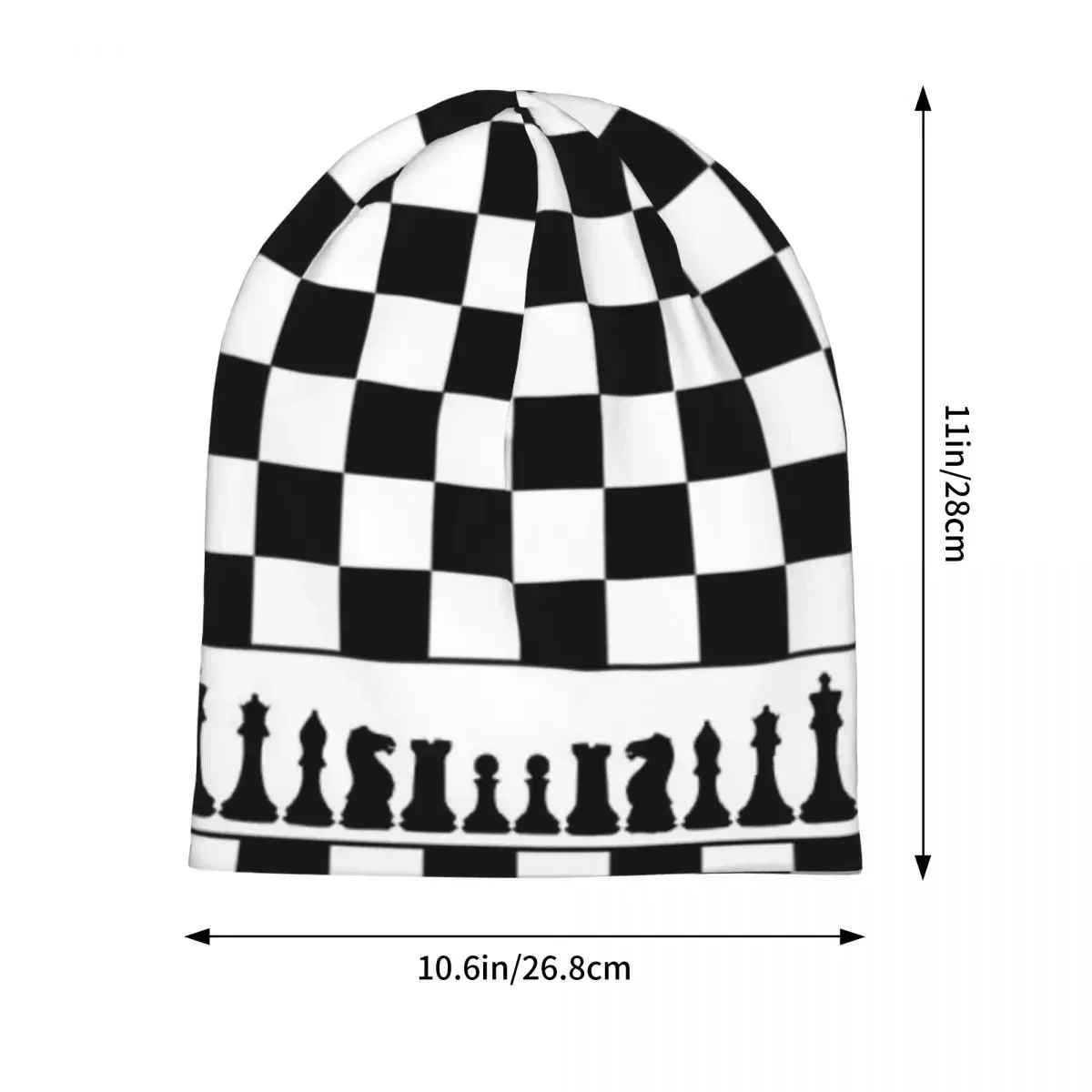 Black And White Chess Stuff Chess Board Skullies Beanies Hat Warm Autumn Winter Outdoor Cap Knitted Bonnet Caps For Unisex Adult