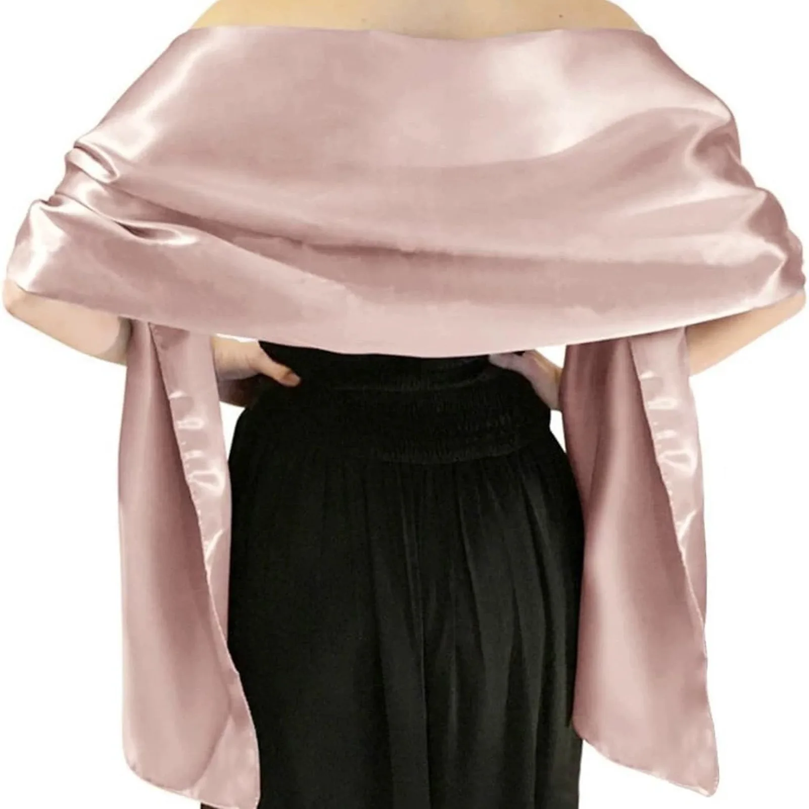 Elegant Satin Silk Shawl for Women Soft Wedding Party Evening Dress Accessory 65x180cm Lightweight Portable Luxurious Gloss Gift