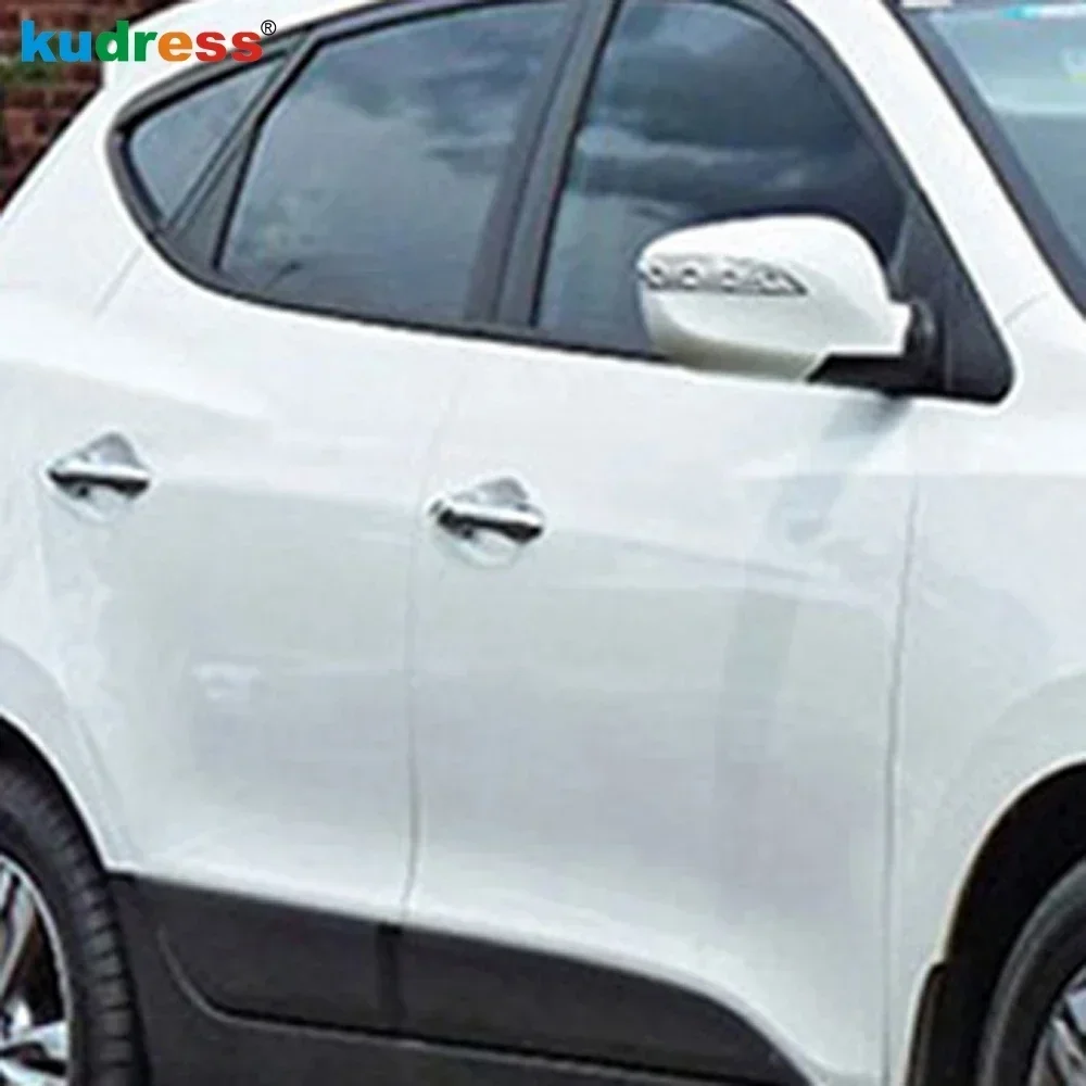 غطاء مقبض الباب الكسوة لشركة هيونداي توكسون IX35 2010 2011 2012 2013 2014 كروم اكسسوارات السيارات الجانب مقبض الباب السلطانية كوب تراكب