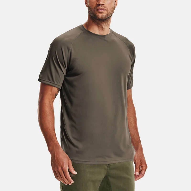 High Performance Muscle Fit Men's Running T-shirts for Running and Training Nylon Spandex Breathable Mesh Cooling UV