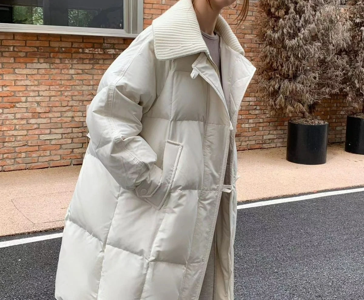 

2025 New Thickened Cotton Jacket Women's Mid-Length Over-the-Knee Winter Down Cotton Coat Loose Outerwear