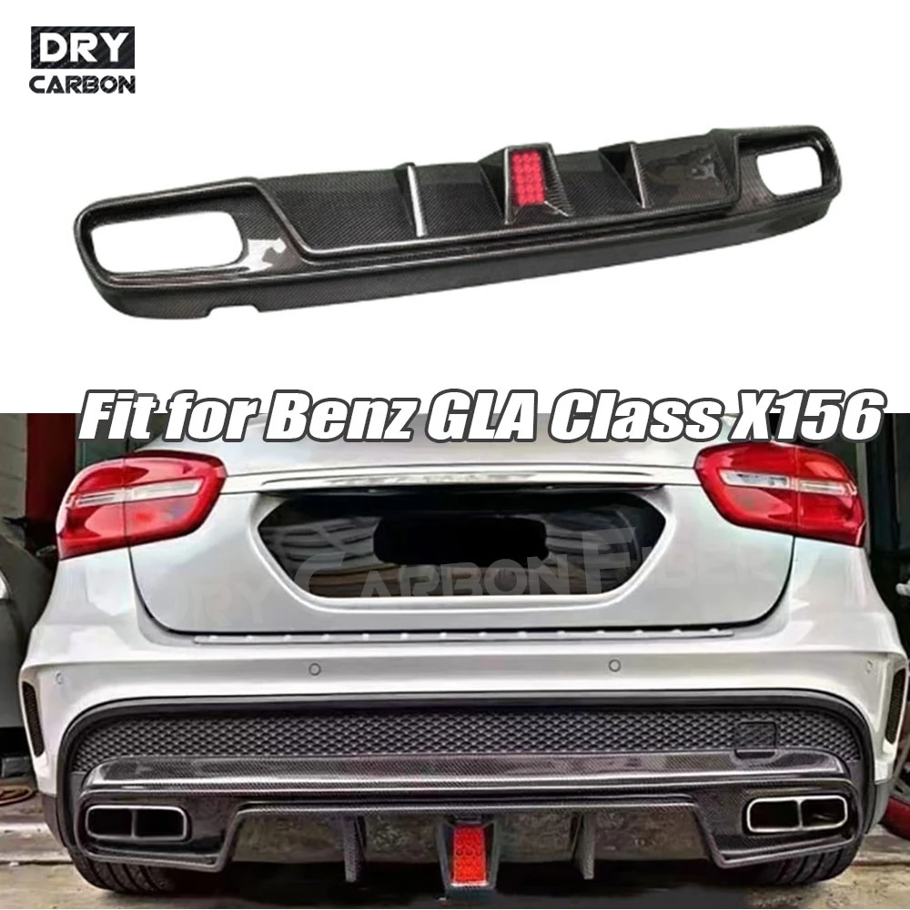 

For Benz GLA Class X156 GLA260 GLA45 AMG Sport 2014-2017 LED Light Carbon Fiber Rear Bumper Lip Diffuser Trims Body Kits FRP