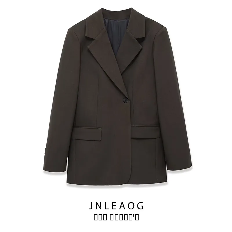 

Faionable Slim Fit Suit Jaet for Women Autumn New Sle Versatile Design Long Sve Busin Wear Polyester Material