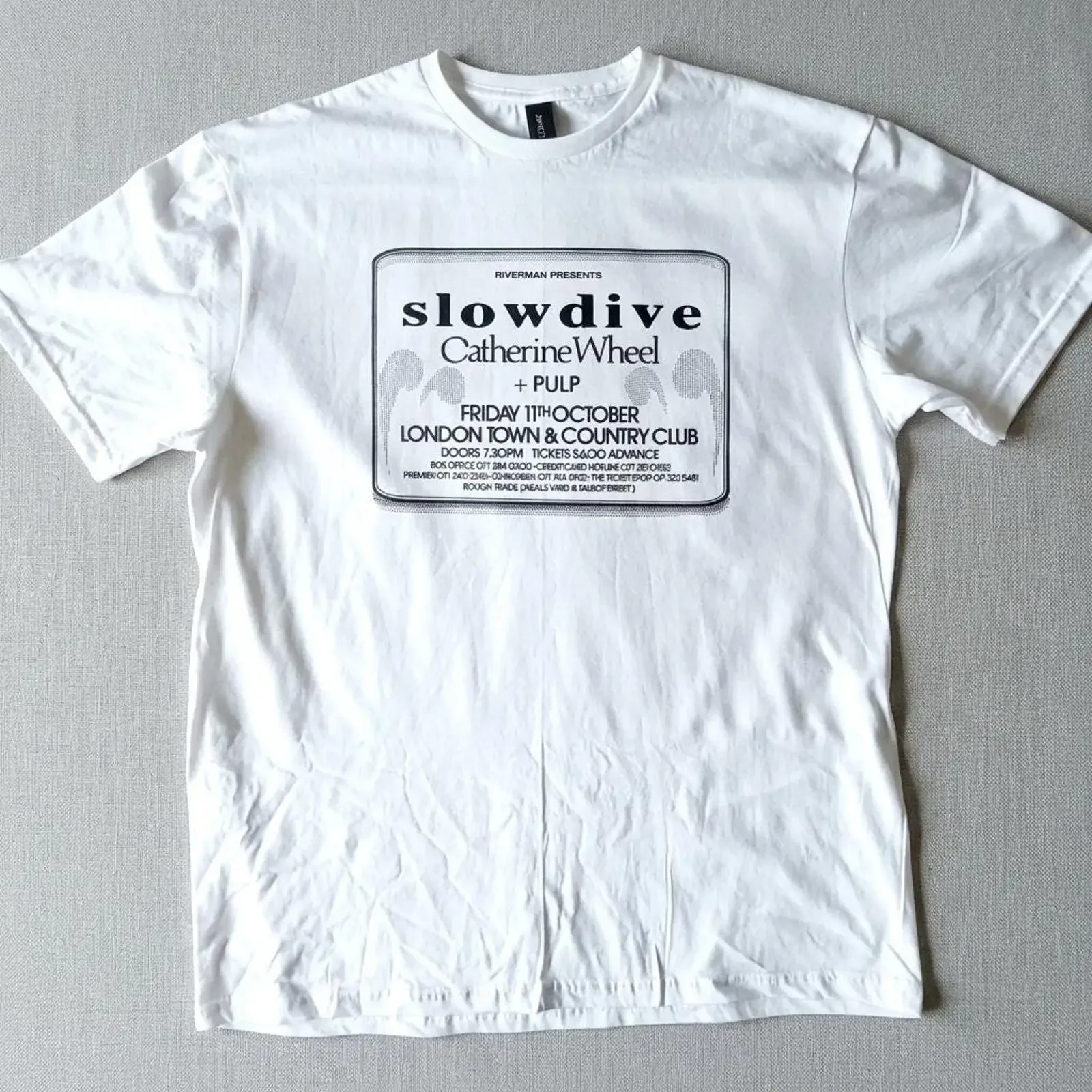 Slowdive Catherine Wheel Pulp T Shirt 90s Indie Shoegaze Britpop Band Vintage Style  vintage Washed Stylish streetwear