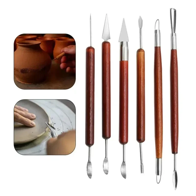 1set DIY Clay Sculpting Tools Kit Wax Pottery Ceramics Carving Tool Art Craft Clay Modeling Sculpture Carving Knife Set