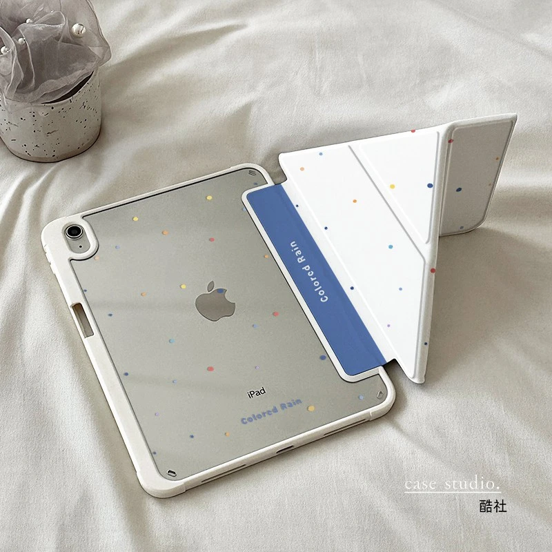 Simple Colorful Polka Dot Cute Y2K Tablet Case For iPad Pro 11 12.9 13 A16 M2 M4 M3 M5 5/6/7/8/9/10/11th Mini Air 3 4 5 6 Cover