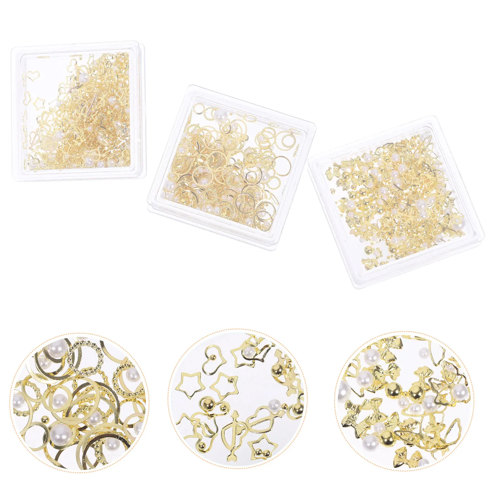 

Decor Accessories 3 Boxes Lovely Art Decoration for Nail Art Supplies Manicure DIY Ornament Salon Home Use Nail