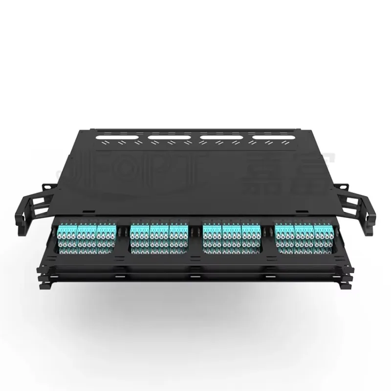 1U 144-core MPO patch panel high-density sliding chassis fiber optic distribution frame for data centers