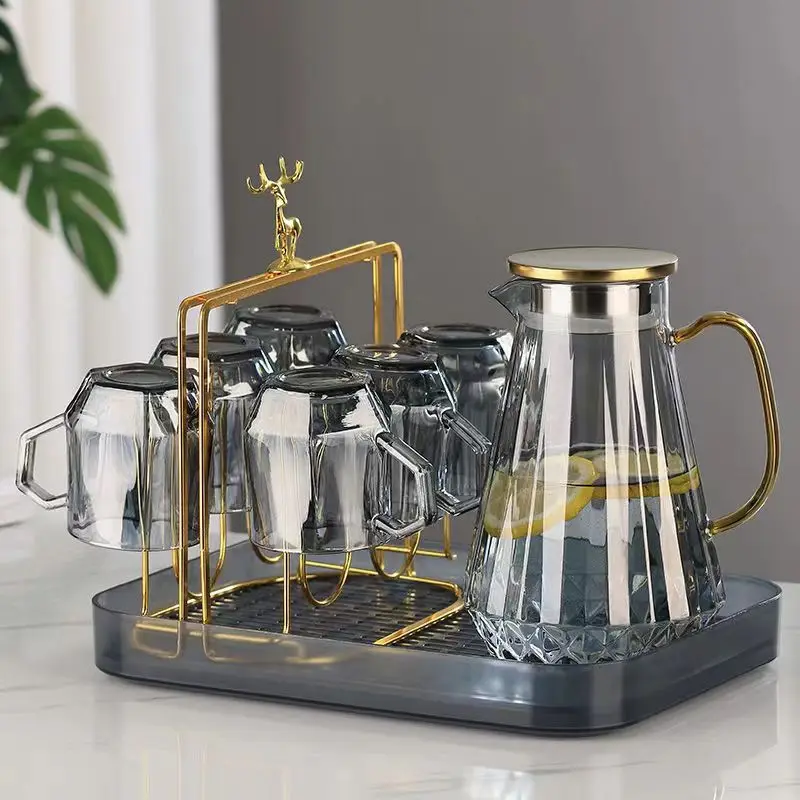 

1800ml Cold Water Kettle Large Capacity Cold Water Tea Juice Cup for Household Living Room Household Water Cup Set Tea Juice Po