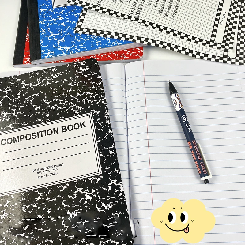 SKYSONIC B5 Composition Book Notebook 100 Sheets 200 Pages Line Dairy Book Students Fashion Book Stationery Best Gift Supplies