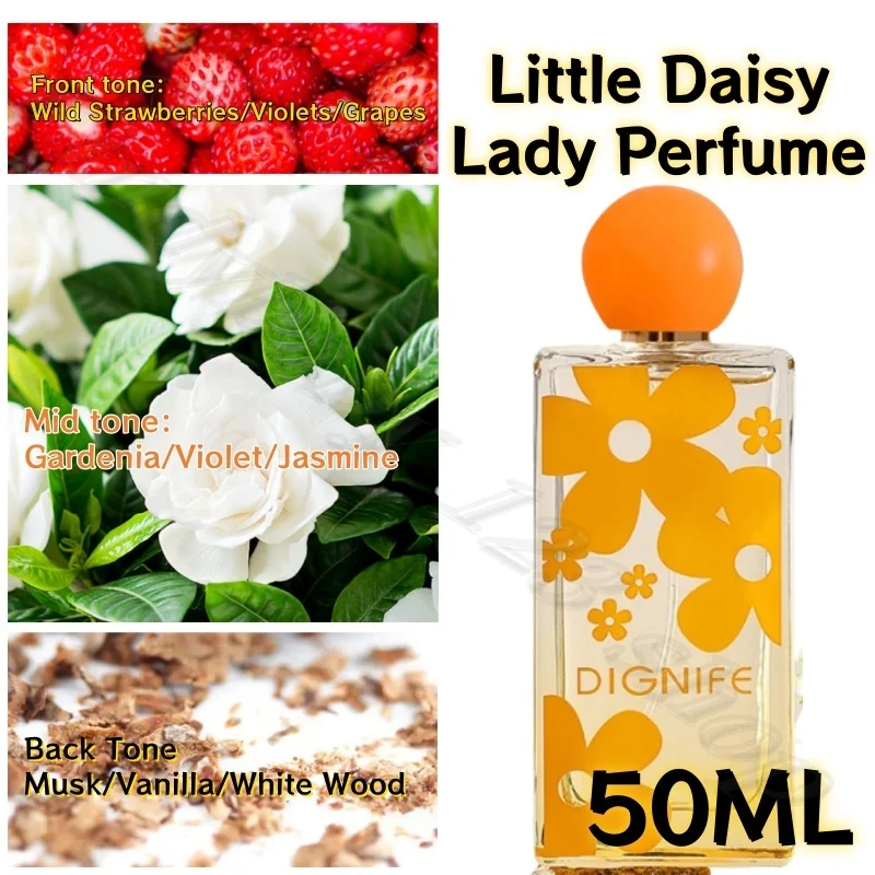 

Little Daisy Lady Spray Perfume Flower Flavor Fresh and Elegant Lasting Scent Eau De Toilette 50ml