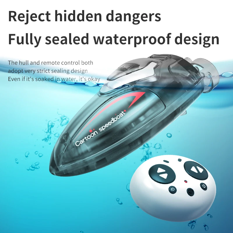 Mini Rc Boot Kinderen Speelgoed Afstandsbediening Schip Voor Zwembad Radiografisch Bestuurbare Speedboot Kids Cadeau Waterdicht Water Elektrisch Speelgoed