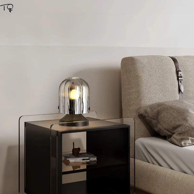 الإيطالية الحد الأدنى جو رومانسي الفطر مصباح طاولة زجاجي LED E27 باوهاوس الفن ديكور مكتب ضوء السرير غرفة نوم مقهى